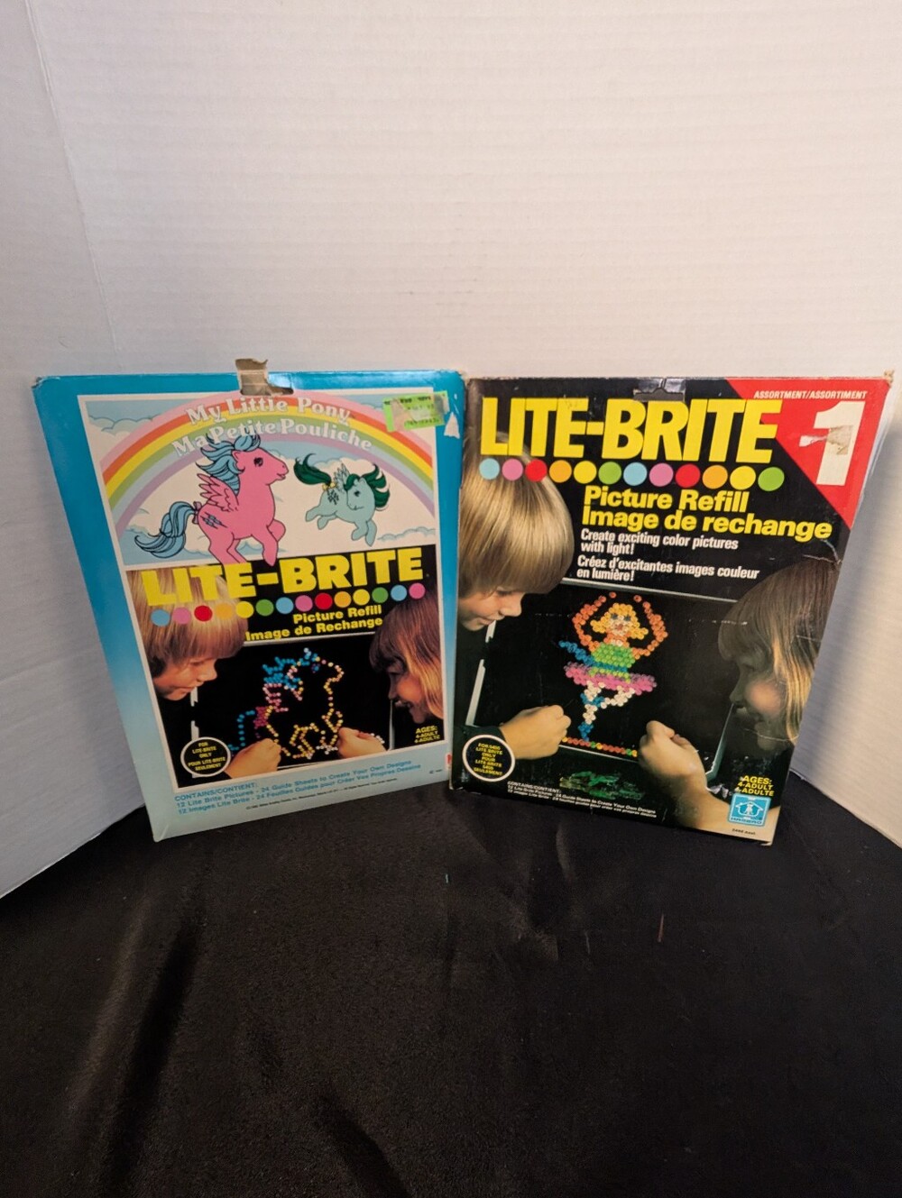 Vintage Lite-Brite Picture Refills 1978 1985, My Little Pony , Smurfs Lot Bundle